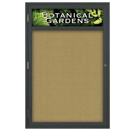United Visual Products Sliding Glass Door Radius Letterboard, Hdr, 96"x48", Satin/Green UV9024ACSH-SATIN-GREEN